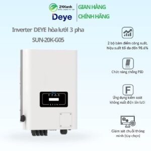 Inverter Deye hòa lưới 3 pha 20kW, 2 MPPT (kèm WiFi), Model SUN-20K-G05